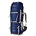 MOUNTAINTOP 70L Internal Frame Backpack Camping Backpacking Hiking Backpack for Men Women with Rain Cover,Sapphire Blue