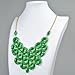 JANE STONE Tessellate Net Fashion Statement Beaded Jewelry Bib Necklace for Women (Green)