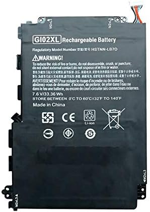 szhyon 7.6V 4930mAh 33.6wh Original GI02XL Laptop Battery compatible with HP Pavilion X2 12 12-B000 HSTNN-LB7D 832489-421 833657-005 Tablet