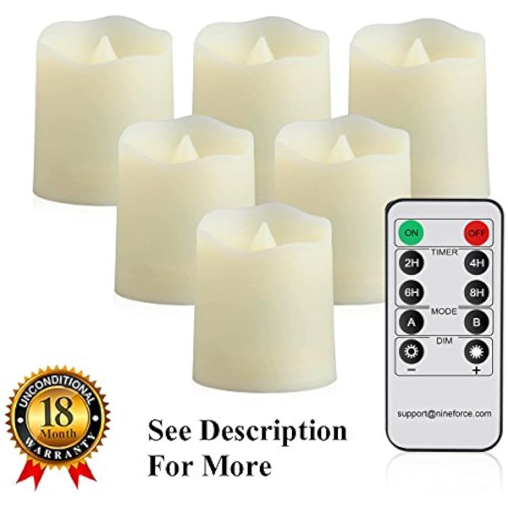 Flameless Candle With Remote Votive LED Tea Lights Timer Unscented