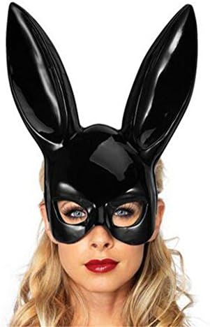 Big Promotion Easter Party Half Face Rabbit Mask Bunny Mask Masquerade Mask Costume for Nightclub Bar (Black)