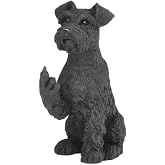 Hilarious Black Schnauzer Middle Finger Figurine, Resin Dog Statue
