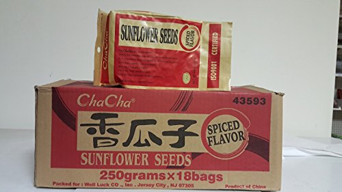 Chacha Sunflower Roasted and Salted Seeds (Chinese Herbal Spiced Flavor) 250g X 18 Bags
