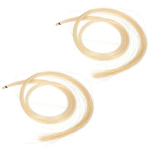 image for MonkeyJack 2 Hanks of Violin Bow Hair White Horse Tail for Violin Viol