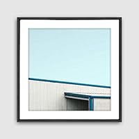 Framed Canvas Wall Art Geometric Building Canvas Prints Home Artwork Decoration for Living Room,Bedroom - 16x16 inches
