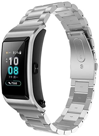 REPOO Compatible Huawei Talkband B5 Bands, 18mm Adjustable Slingshot Buckle Stainless Steel Breathable Replacement Sports Watchband for Huawei B5
