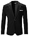 FLATSEVEN Mens Slim Fit Casual Premium Blazer Jacket (BJ102) Black, S