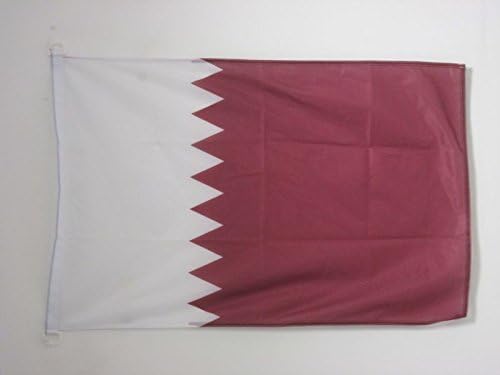 AZ FLAG, Qatar Nautical Flag, 18'' x 12'', For Outdoor and Boat, Qatari Banner Knitted Polyester with Two Plastic Rings