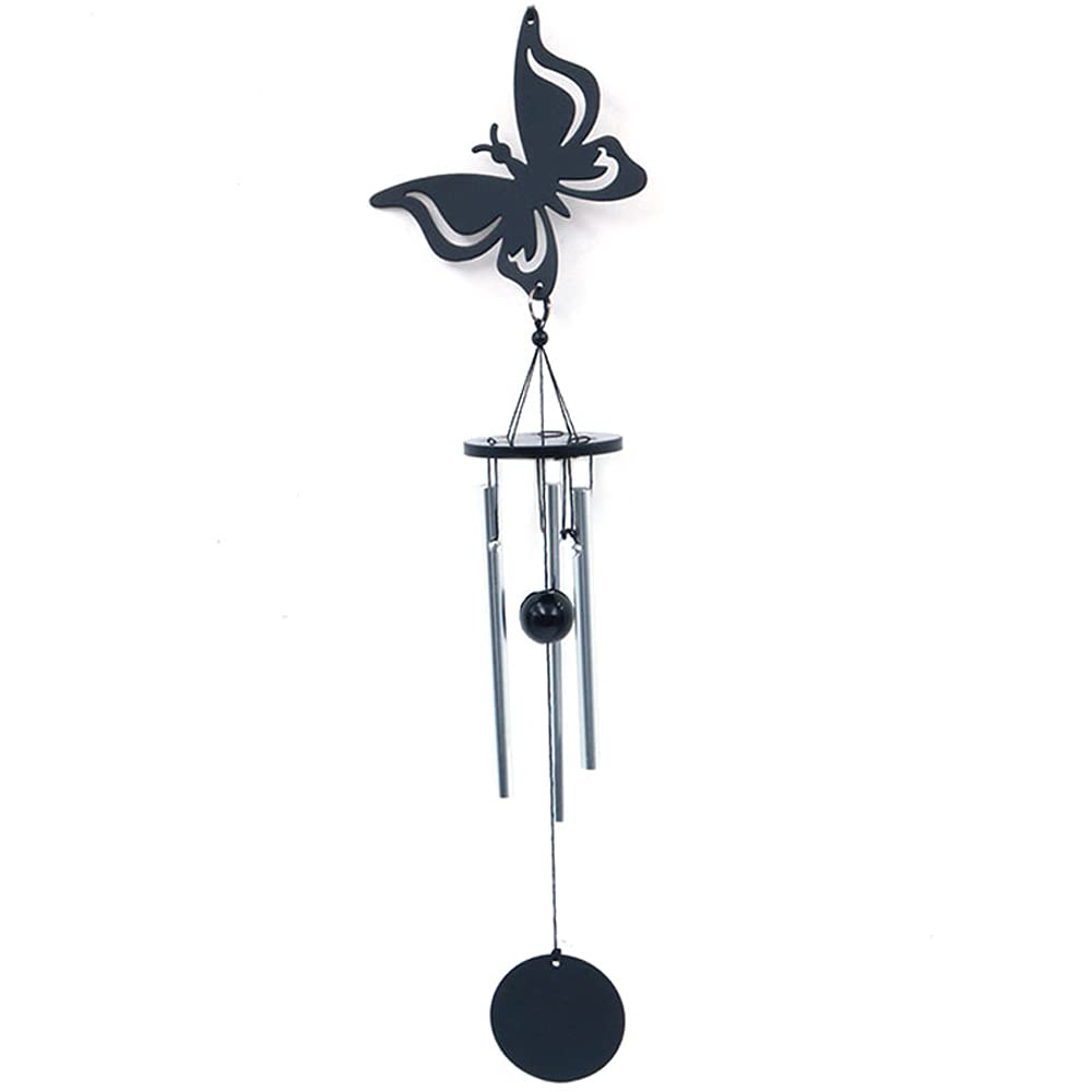 ANCLLO Iron Butterfly and Metal Combined Into a Wind Chime, Garden Home Yard Hanging Decor, Elegant Chime for Garden Patio Balcony and Home Matte, Yard, Patio and Home Decoration