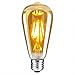 Vintage Edison Light Bulb,Oak Leaf 4W ST64 Antique LED Bulb Lights 40W Equivalent,E26 2200K Warm White 400lm,Amber Glass