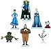 Olaf's Frozen Adventure Deluxe Toys Figures 10 Piece Set Collectible Cake Toppers Decorations + Bonus Assorted Stickers
