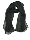 LJL Design Chiffon Scarf Oblong (Black)