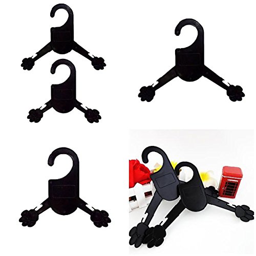 shlutesoy 5Pcs Puppy Pet Cat Kitten Clothing Clothes Rack Hanger Dog Apparel Costume - Black L