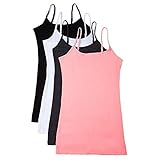 4 Pack Active Basic Women's Basic Tank Top (2X,White/Pink/Black/Charcoal)
