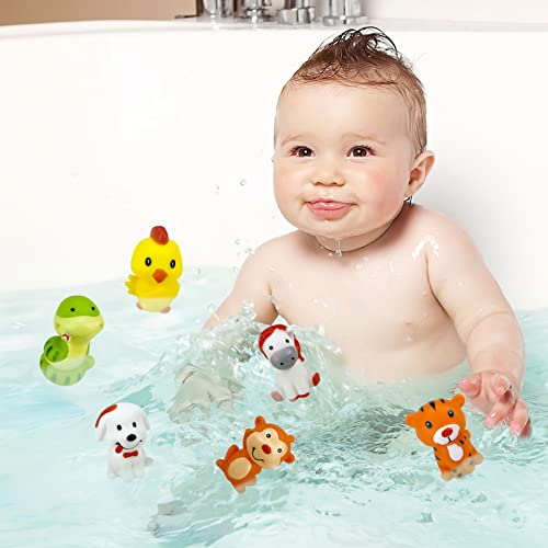 Ynanimery Animal Bath Squirt Toys,Rubber Ducks & Floating Animals Bulk Bath Toys for Infants 6