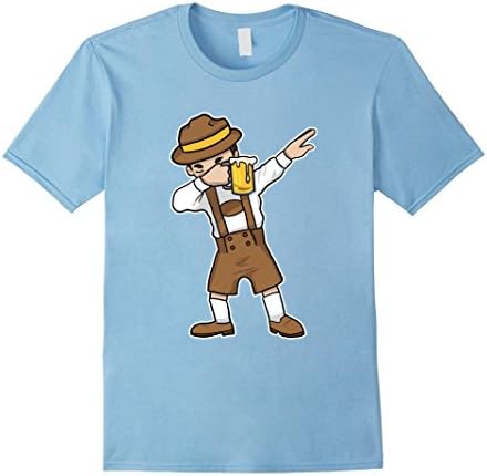 Mens Oktoberfest T-Shirt Funny Lederhosen Dab Gift Beer Shirt Small Baby Blue