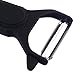 4” Y Peeler For Fruits and Veggies, Nylon Handle, Stainless Steel Blade - Black.