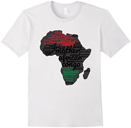 Men's Afrocentric Africa Word Art Shirt 2XL White