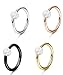 Jstyle 16G 3-4 Pcs 316L Stainless Steel Created-opal Captive Bead Ring Nose Hoop Ring Septum Piercing Tragus Cartilage Earrings 8mm
