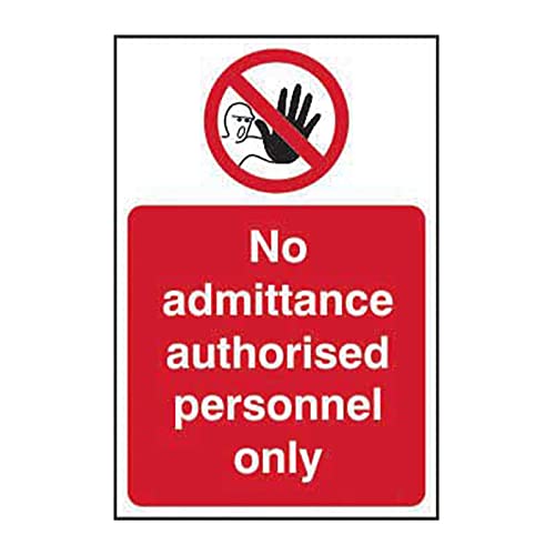 Spectrum Industrial 11613 Admittance Authorised Personnel Only Sign, Non Adhesive Rigid 1mm PVC Board, 200mm x 300mm, Multi-Colour, 200 x 300 mm
