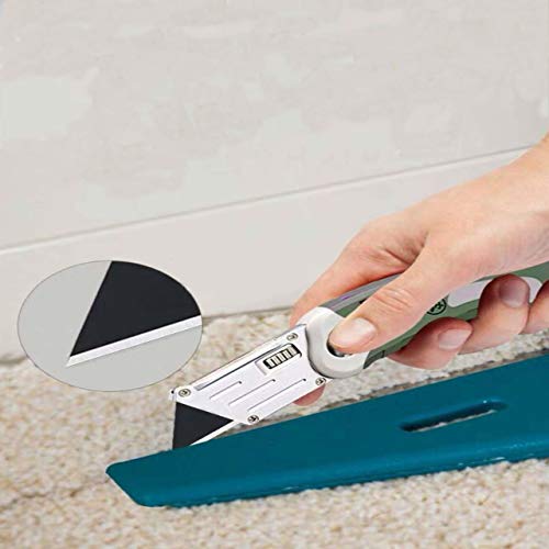 ZUZUAN Utility Knife Blades SK5 Steel 200-pack with Easy-operate Container, Durable Single Edge Box Cutter Blades, Standard Size Knife Blades for Most Standard Utility Knives, Silver