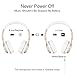 Bluetooth Headphones with Mic, HiFi Stereo Foldable Lightweight Wireless Headphones with Comfortable Protein Earpads, Noise Isolation, TF Card Mode, FM Radio Mode for PC TV Smartphone (White Gold)
