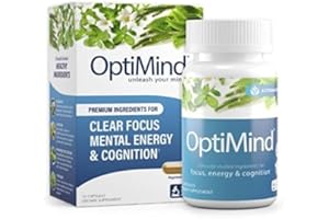 Optimind Nootropics Brain Booster Supplement | Enhance Focus and Cognition, Improve Retention, Sustain Energy | Clinically Studied Ingredients, Bacopa, Tyrosine, Huperzine A, GABA - 1 Bottle (32 Ct)