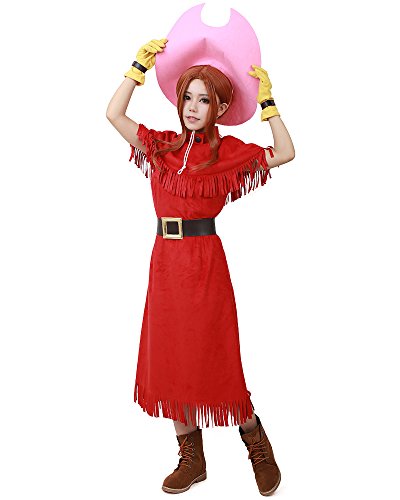 Miccostumes Women's Digimon Adventure Mimi Tachikawa Red Cosplay Dress including Hat
