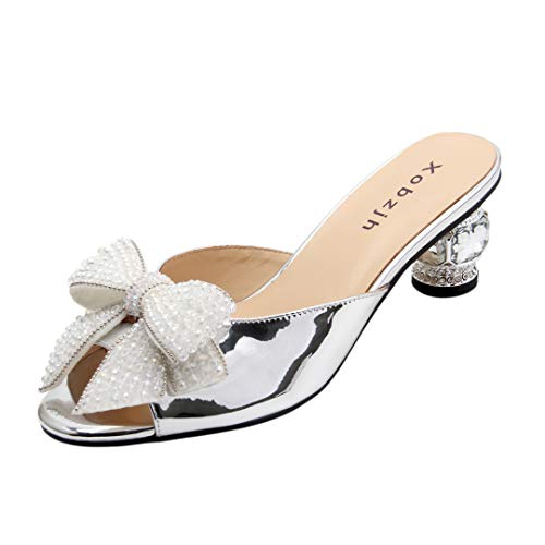 silver 2 inch block heels