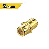VCE (2-Pack) Gold Plated F-Type Coaxial RG6 Connector,Cable Extension Adapter Connects Two Coaxial Video Cables