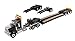 Diecast Masters International HX520 SFFA Day Cab Tandem Tractor with XL 120 HDG Low-Profile Trailer and 2 Boosters | 1:50 Scale Model Semi Trucks | Black Diecast Model 71017