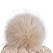 Fedciory Womens Winter Slouchy Beanie Hat, Knitted Warm Fleece Lined Thick Thermal Chunky Baggy Soft Ski Cap for Cold Weather with Faux Fur Pom Pom (Oatmeal)