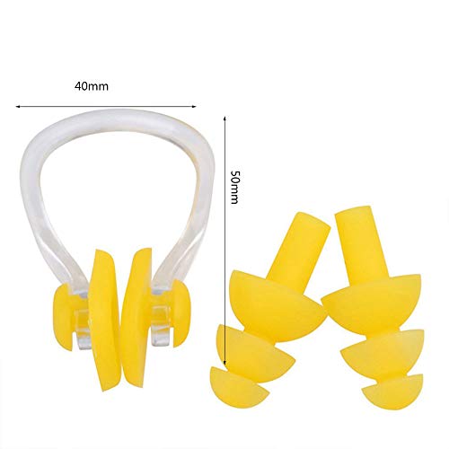 MINBB Nose Clip Earplug Swimming Supplies Set, Swiming Surfing Ear Nose Anti-Water Equipment,Soft Silicone Material, 6 Sets, Random Color