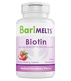BariMelts Biotin, Sugar-Free Bariatric Vitamins, All Natural Strawberry Flavor, Fast Melting Tablets, WLS Supplement