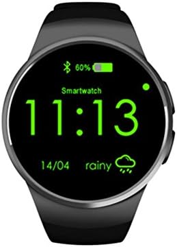Bluetooth Smartwatch Heart Rate Monitor Waterproof Smartband,ROM128Mb + 64Mb + 32GB Max,SIM/TF Card ,1.3 inches IPS Round Touch Screen, Sleep Monitor,and Pedometer for IOS and Android (Black)