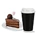 Nicole Home Collection Double-Walled Insulated Ripple Paper Disposable Cups With Lids For Hot Beverage, Pack of 30 Coffee Cups, 16 oz, Black