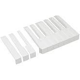 Jiayouy Complete Set 52Pcs Plastic Piano Keytops with Fronts Piano Key Tops Replacement White 52mm Long Head