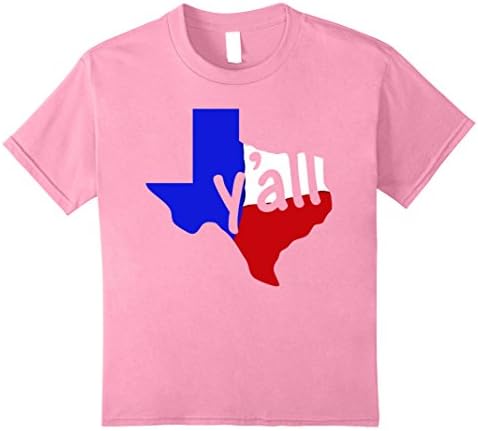 unisex-child NEW Y'all Texas T-Shirt Red, White, and Blue 12 Pink