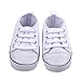 WAYLONGPLUS Infant Cute Canvas Sneaker Toddler Prewalker Anti-skid Soft Trainer Shoes (White, Size 12)