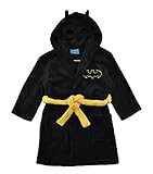 DC Comics Little/Big Boys' Batman Fleece Hooded Robe, Black 2T