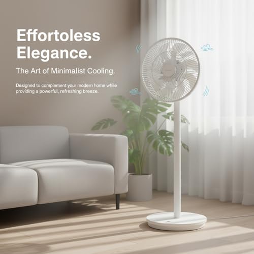 Deerma 16" Stand Fan, Floor Fan 60W with 3 Mode/Speed, 7 Leaf Blade, 4 Adjustable Height & Tilt