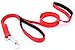 Sofi's Double Handled Nylon Dog Leash - Neoprene Padded Handle for Your Comfort. Works Well with Collars and Harnesses - Dual Handles Provide Better Control of Dog (Large, Red)