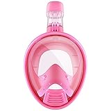 BFULL Newest Version Full Face Easy Breath Snorkel Mask 180° Panoramic Sea View Anti-fog Anti-leak Snorkeling Mask with Action Camera Mount and Soft Adjustable Head Straps For Kids and Adults