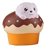 Xinzistar Kawaii Jumbo Slow Rising Squishies Cream Scented Squeeze Kid Toy Phone Charm Gift for Stress Relief (1 Pc Puff Dog Random Color)