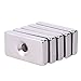 Neodymium Rectangular Pot Magnets with Counter Bore, Countersunk Hole Magnets with Mounting Screws-30x15X5MM （10 Pack）