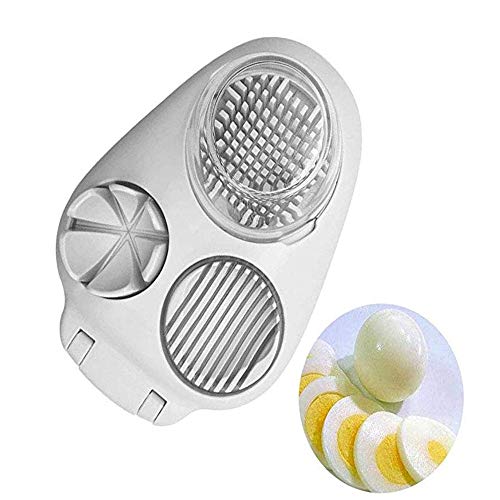 Multi-Boiled Egg Slicers 3 In 1 Egg Slicer Cutter,Wedging Eggs Slicer Multifunctional Kitchen Tool Stainless Steel Slicing Egg Slicer and Wedger Dual Egg Dicer Salad Slicer