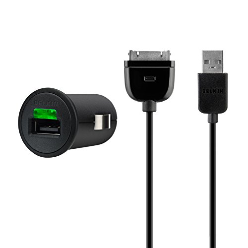 Belkin Micro Car Charger with 3-Foot 30-Pin Charge Cable for iPhone 4 / 4S (1 AMP)