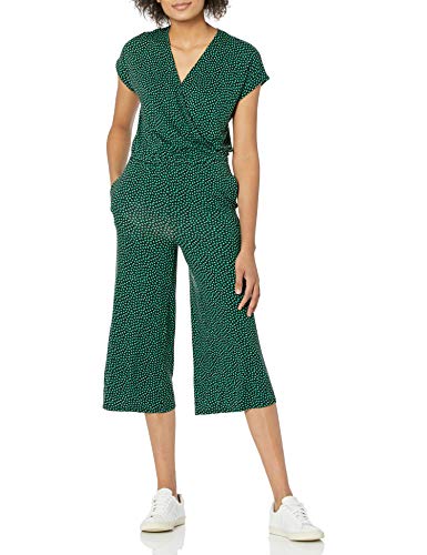 Amazon Essentials Combinaison Courte à Manches Courtes, Surplis et Jambes Larges, avec Taille Élastique Femme, Imprimé Nuages, XL