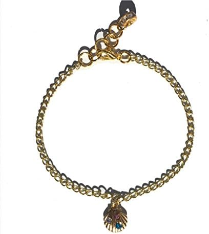 Adjustable Gold Tone Shell Charm Anklet for Girls and Women