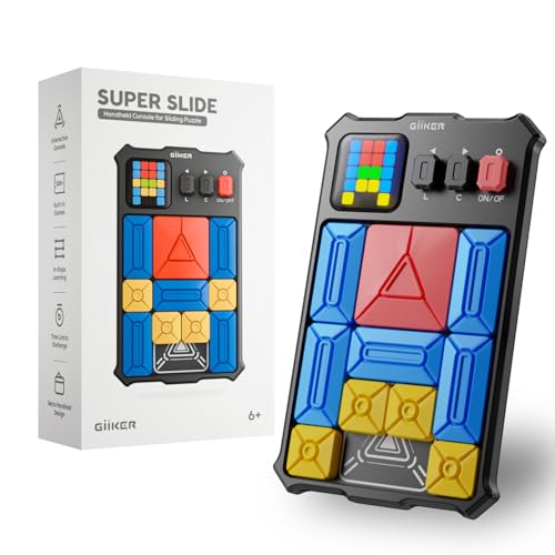 GiiKER Super Slide Puzzle Games, Original 500+ Challenges Brain Teaser Puzzle, Toys for Kids Teens, Travel Games Birthday Gifts Stocking Stuffers for Boys Girls, Activities for Road Trips